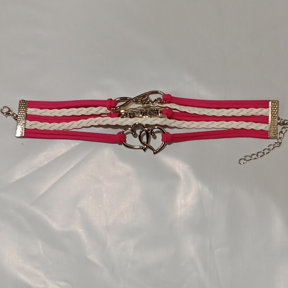 Pink and White Friendship Bracelet